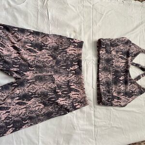 Lorna Jane Pink and Black Activewear Set